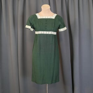 ivory green color dress Puff Sleeves A-line Satin Green/White Long Prom Dress, Green Long Formal Dress US 4 / Green/White