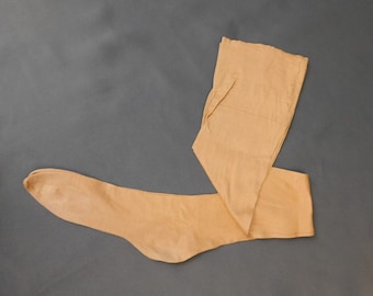 Beige bomullsstrumpor från 1920-talet, storlek 8-1/2