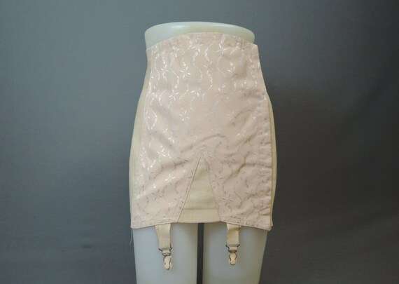 Vintage 1940s Peach Girdle Longline, Cotton & Rayo