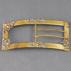 Antique Edwardian Gold Buckle with Cut Steel, damaged