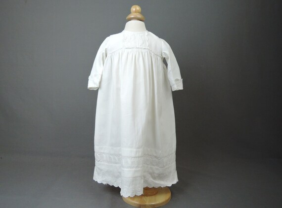 Antique Baby Dress Victorian Embroidered White Cot