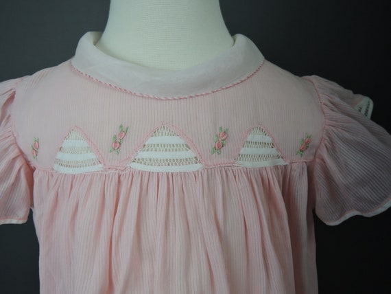 Vintage Pink Little Girl Dress, fits 24 inch ches… - image 4