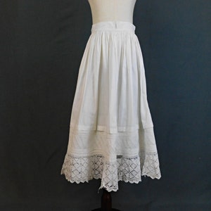 Antique Victorian Baby Christening Petticoat: Cotton Lace Slip, 1800s