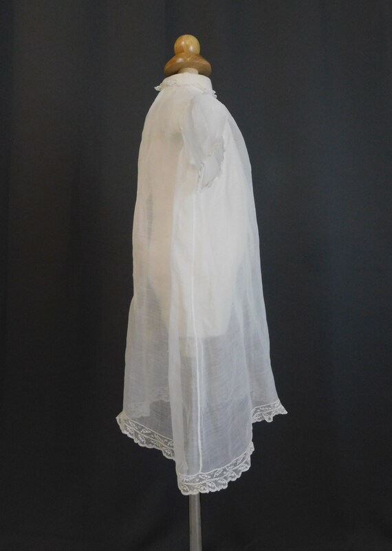 Vintage Sheer Cotton Baby Infant Gown, 1930s, 19 … - image 6