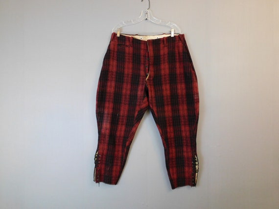 Vintage 1940s Red Plaid Wool Hunting 
