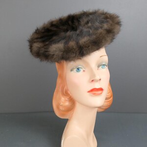 1940’s mink hat w suede bow 1940s Felt Hat With Bow and Mink Fur , Size 22 - Etsy main image 3