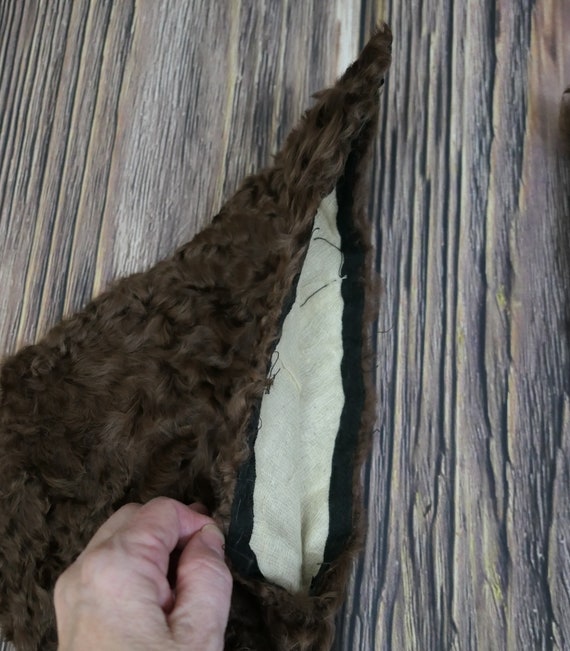 Vintage Brown Sheared Curly Fur Wide Cuffs for Co… - image 8