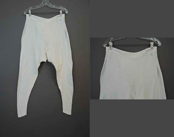 Vintage Women's Long Johns, Knit Cotton Underwear