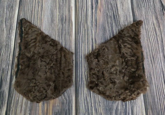 Vintage Brown Sheared Curly Fur Wide Cuffs for Co… - image 2