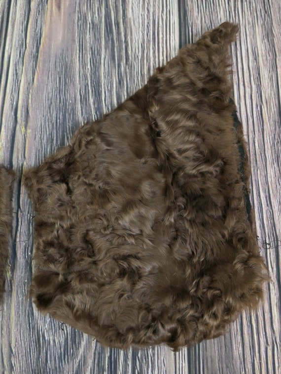 Vintage Brown Sheared Curly Fur Wide Cuffs for Co… - image 6