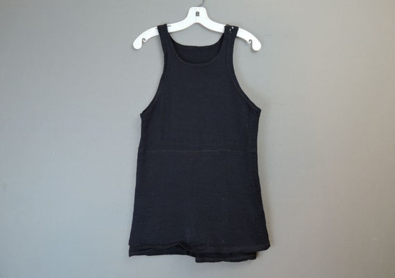 Vintage 1920s Black Wool Swimsuit Bathing Suit, 36