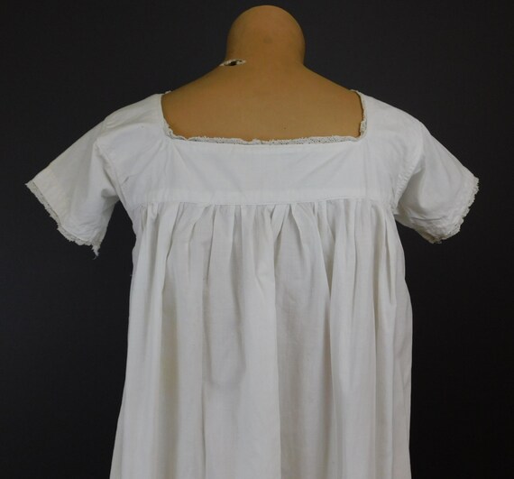 Antique White Cotton Nightgown XS 30 bust,1900s w… - image 9