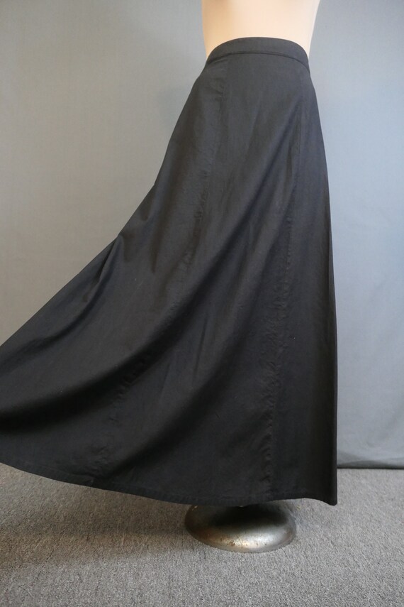 Vintage Long Black Cotton Skirt or Petticoat, Edw… - image 4