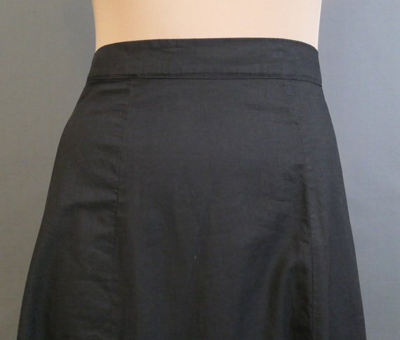 Vintage Long Black Cotton Skirt or Petticoat, Edw… - image 5