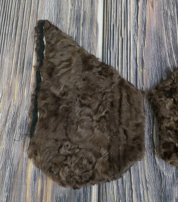 Vintage Brown Sheared Curly Fur Wide Cuffs for Co… - image 5