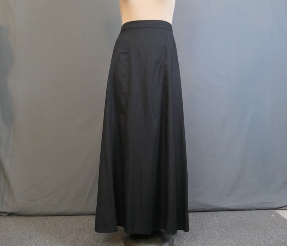 Vintage Long Black Cotton Skirt or Petticoat, Edw… - image 2