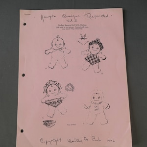 Vintage Pattern for Cloth Kewpie Doll with Clothes, 1970s Photocopy of McCalls #346