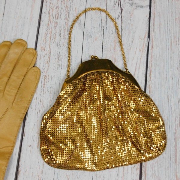 Vintage 1940s Gold Mesh Whiting & Davis Purse, some issues, Evening Bag