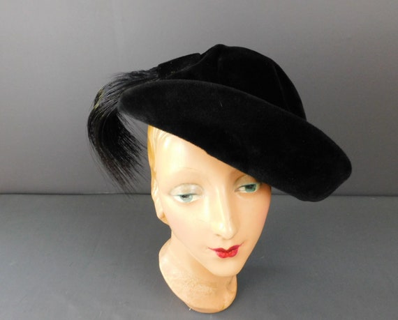 Vintage 1940s Hat Janette Colombier Adaptation, B… - image 5