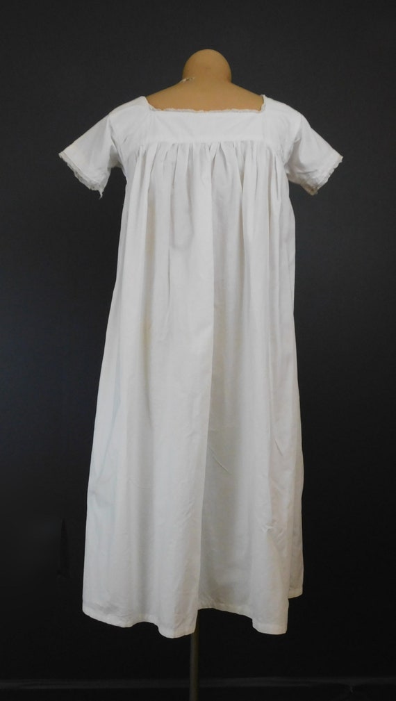 Antique White Cotton Nightgown XS 30 bust,1900s w… - image 8