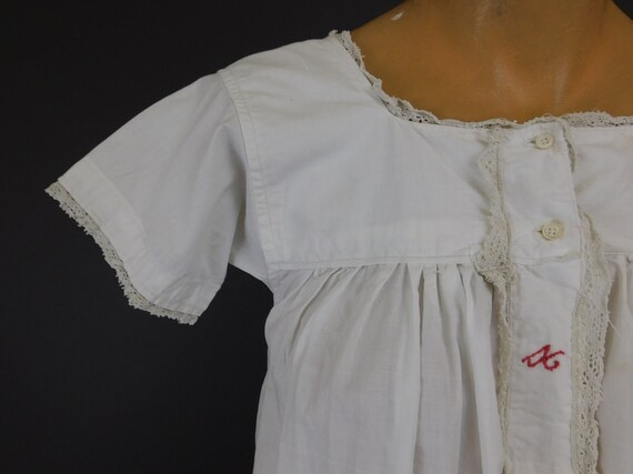 Antique White Cotton Nightgown XS 30 bust,1900s w… - image 5