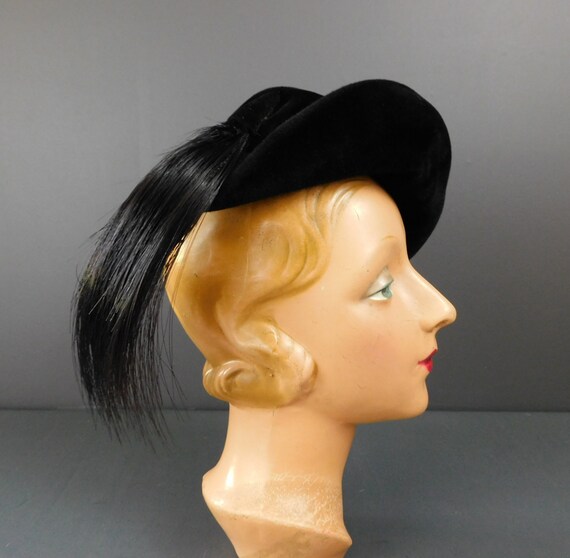 Vintage 1940s Hat Janette Colombier Adaptation, B… - image 7
