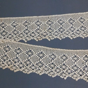 SALE Antique 4 inch Wide Lace Trim, Vintage Cotton Dress Blouse Lingerie Remnants, Edwardian 1900s