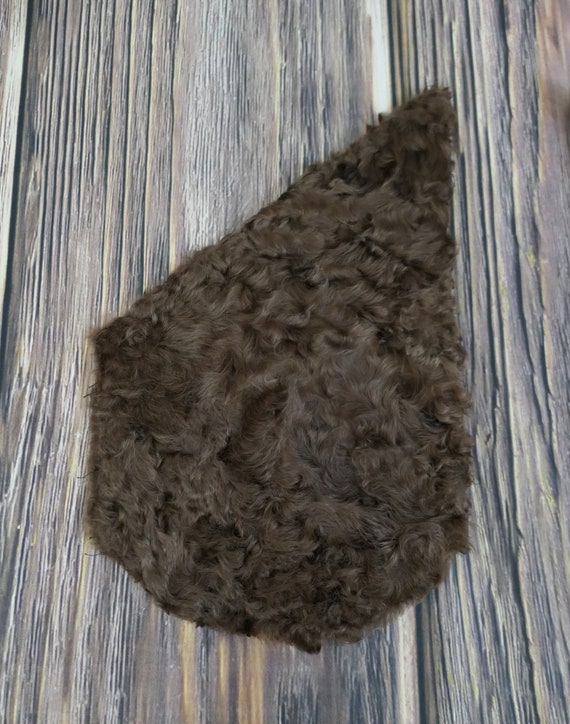 Vintage Brown Sheared Curly Fur Wide Cuffs for Co… - image 4