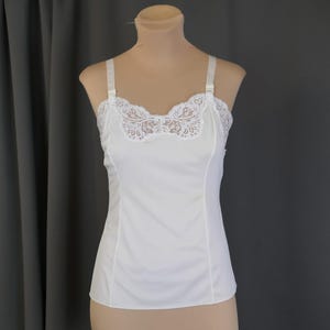 Vintage White Lace Camisole Wonder Maid, 36 Bust 1960s Nylon
