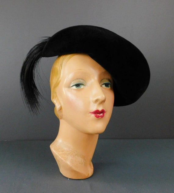 Vintage 1940s Hat Janette Colombier Adaptation, B… - image 2