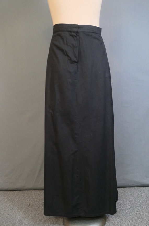 Vintage Long Black Cotton Skirt or Petticoat, Edw… - image 7