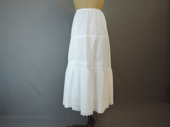 Antique Edwardian Petticoat, drawstring waist fits