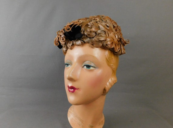 Vintage Feather Hat With Black Velvet 