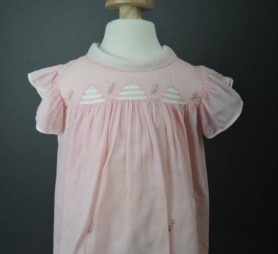 Vintage Pink Little Girl Dress, fits 24 inch ches… - image 3