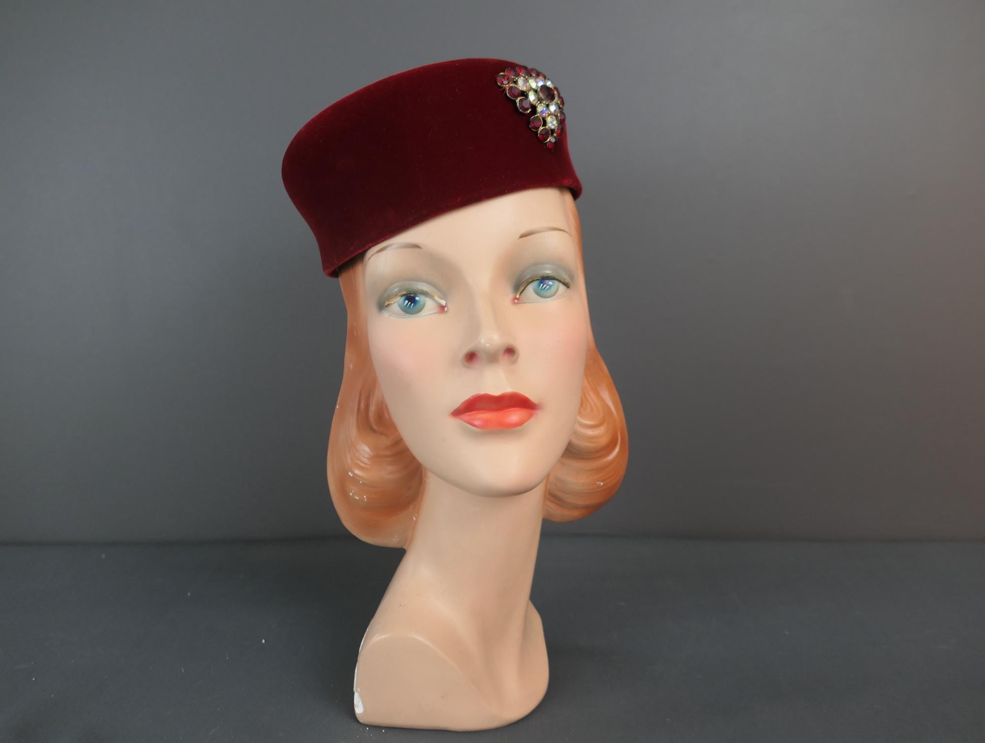 帽子 Vintage velours hat Vintage Velour Hat - Etsy