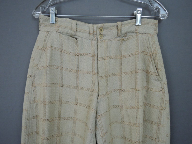 Vintage Men's 1930s Golf Pants 29 inch waist Plaid Wool | Etsy