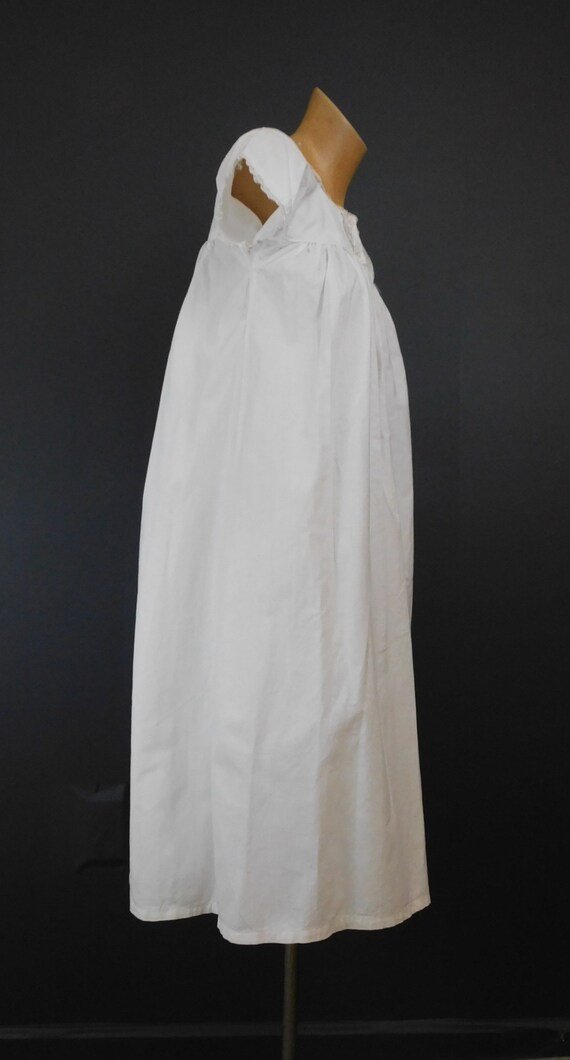 Antique White Cotton Nightgown XS 30 bust,1900s w… - image 7