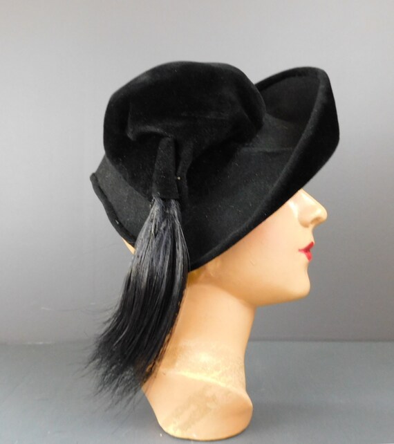 Vintage 1940s Hat Janette Colombier Adaptation, B… - image 3