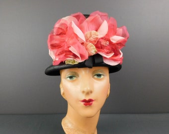 Vintage Adele Claire pink hat Vintage 60s Adele Claire Woven Straw Flower Hat - Etsy New  main image 2
