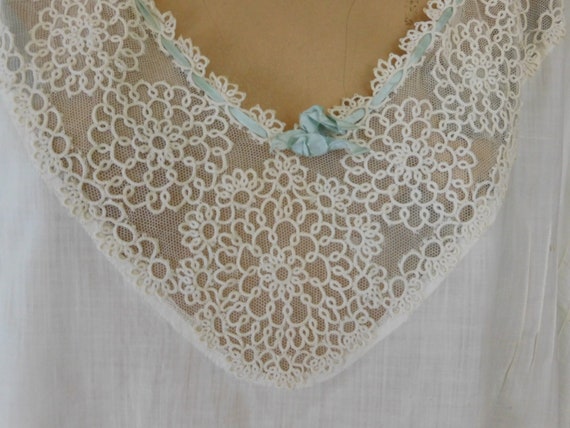 Vintage Edwardian Nightgown, 1900s White Cotton w… - image 4