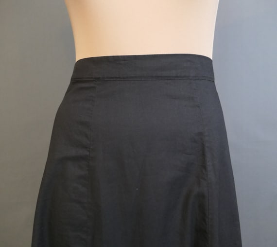Vintage Long Black Cotton Skirt or Petticoat, Edw… - image 6