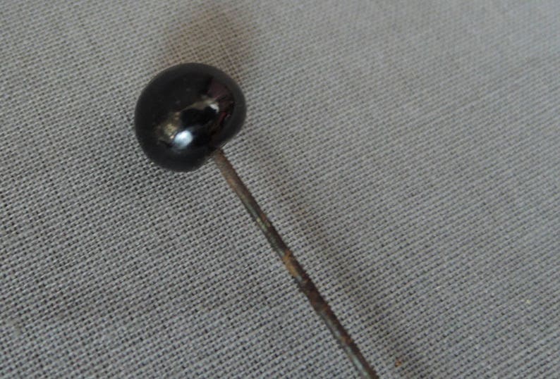 3 Long Hat Pins Antique 1900s Black & White 6 to 10 inches Etsy