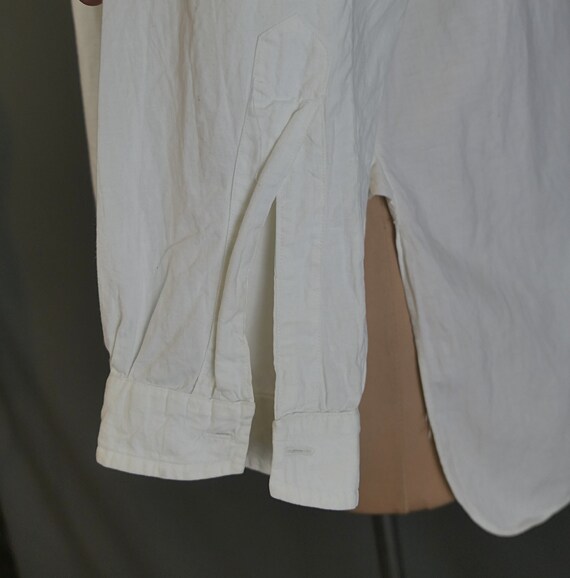 Antique 1910s Tuxedo Dress Shirt, White Cotton, 4… - image 7