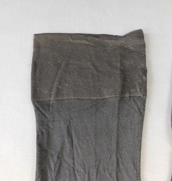 Vintage 1920s Black Silk Seamed Stockings with Cotton… - Gem