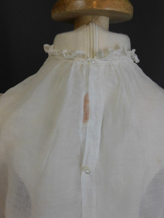 Vintage Sheer Cotton Baby Infant Gown, 1930s, 19 … - image 8