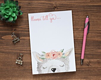 llama stationery gift llama classroom Personalized cute Llama pen and notepad set llama teacher gift