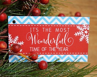 Christmas Gift Tags,  Its the Most Wonderful Time of the Year Christmas Gift Tag, Christmas Hang Tags, Gift Tags Christmas, Holiday Gift Tag