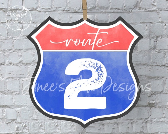 Two Fast Birthday Decoration, Route 2 Sign, 2 Fast Birthday, 2 Fast 2 Curious, Race Car Birthday Decorations, Car Birthday, Digital Download Il_570xn
