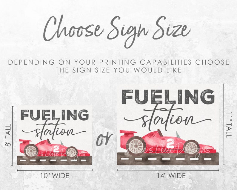 Fueling Station Sign Race Car Birthday Party Two Fast - Etsy