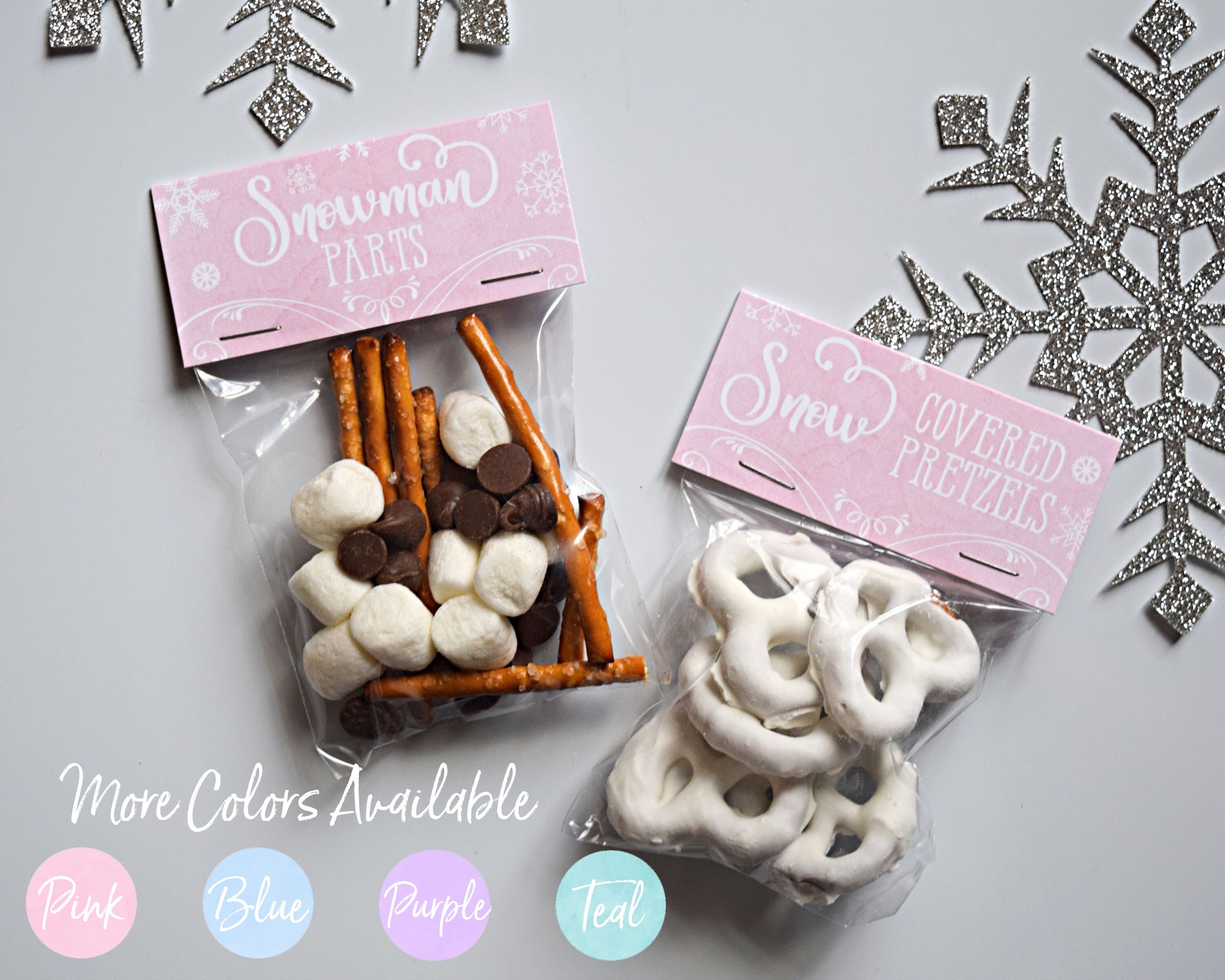 Pastel Winter Birthday Party Favors, Christmas Party Guest Gifts
